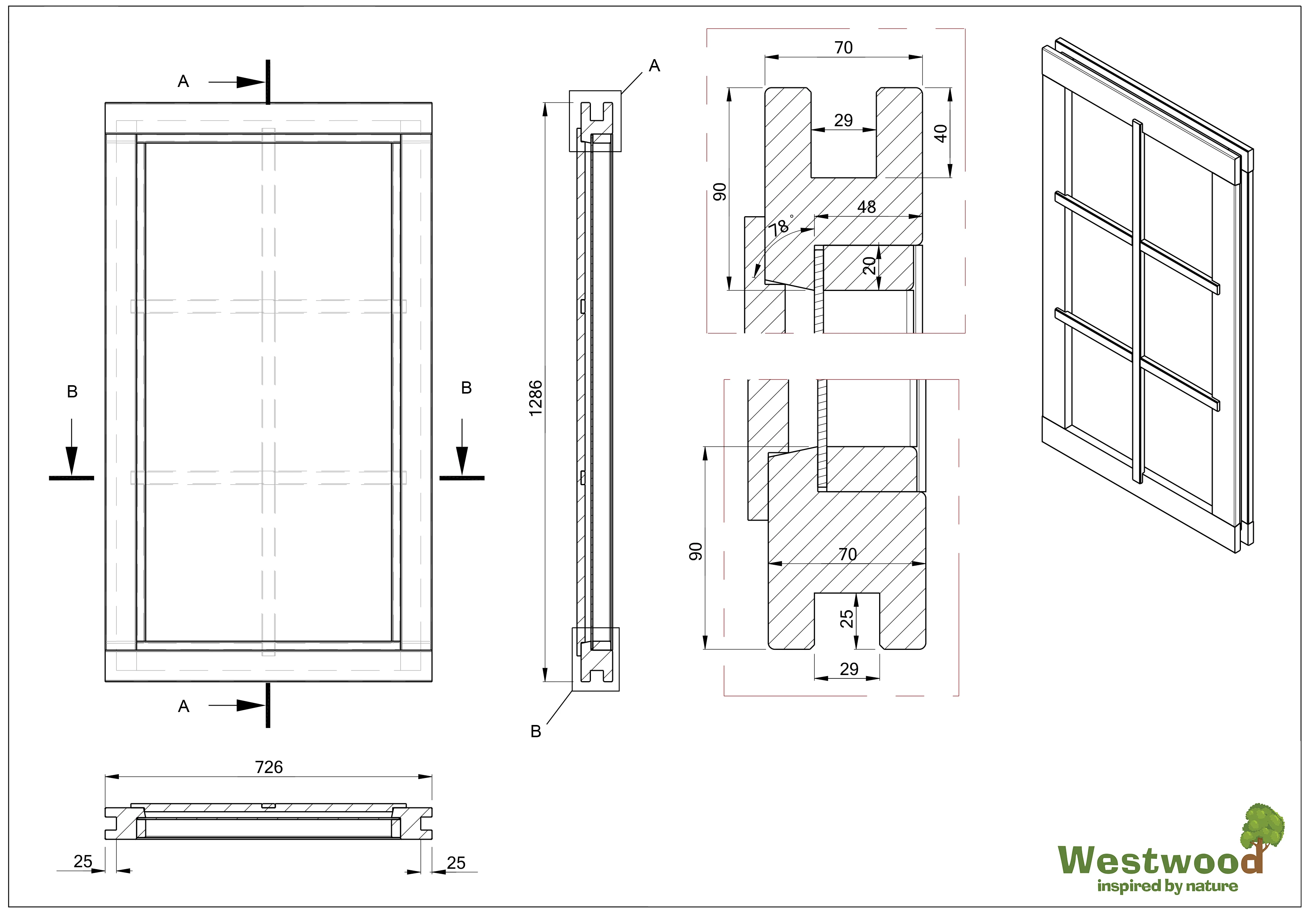Douglas Vast Raam 6-Ruites 73 x 129 cm - Afbeelding 4